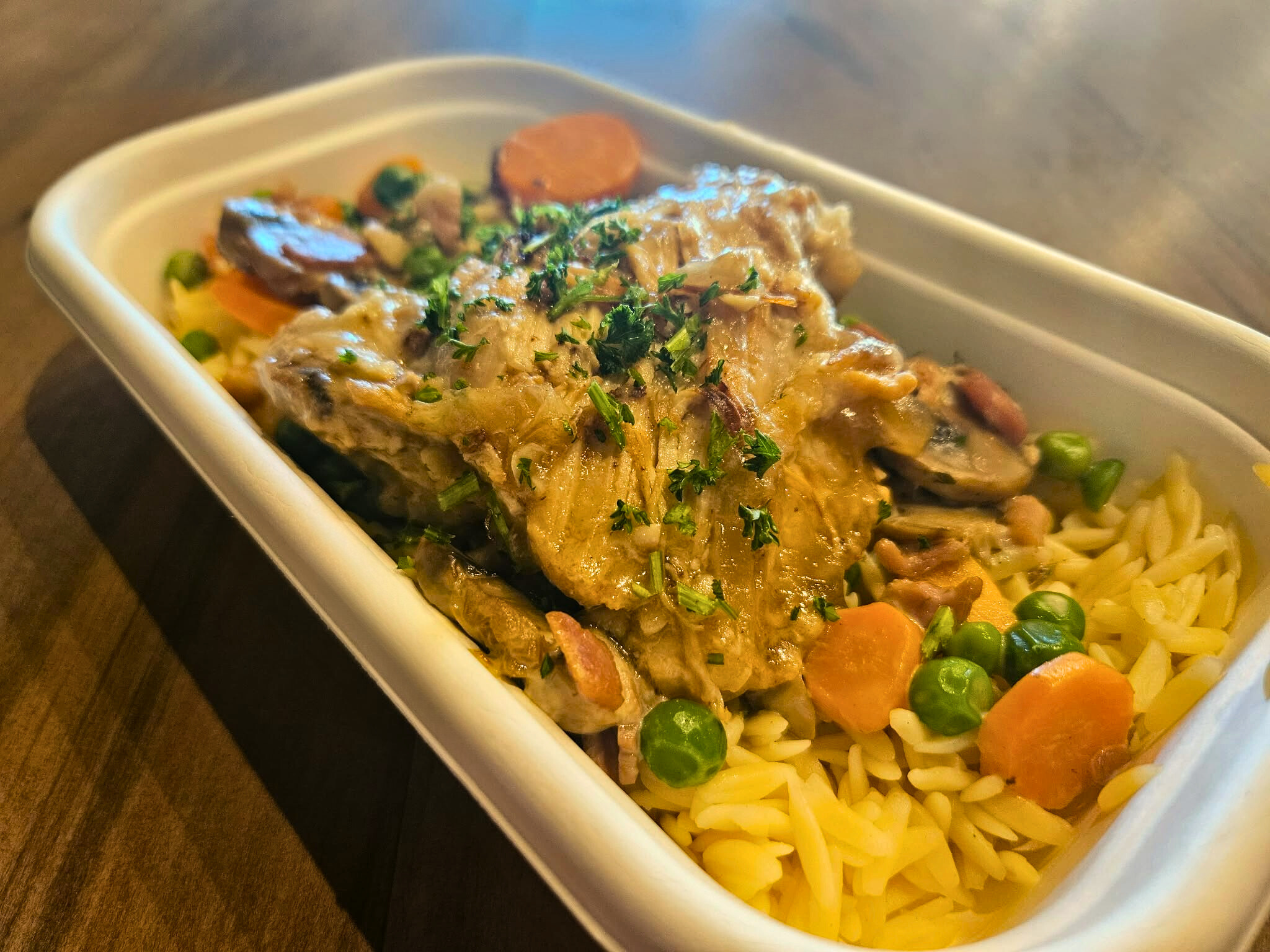 Creamy Bacon and Mushroom Chicken with risoni