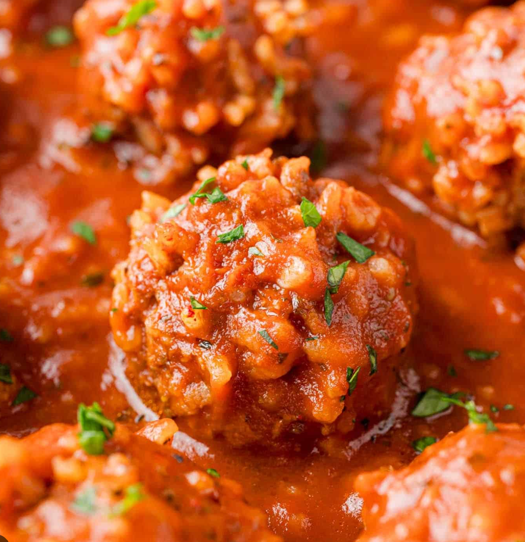 Hedgehog Meatballs with Mashed Potato and Seasonal Vegetables