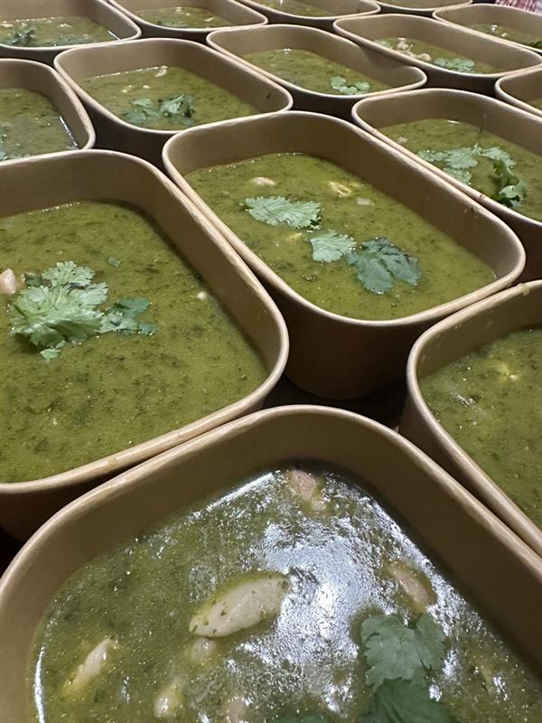 Chicken Soup with Lemongrass, Coriander and Spinach