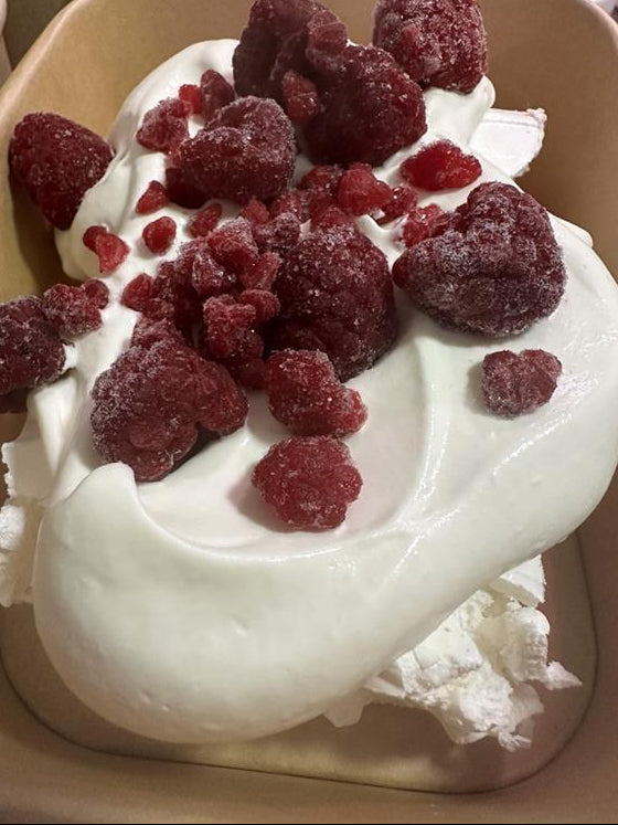 Pavlova Chantilly Cream and Fresh Raspberries