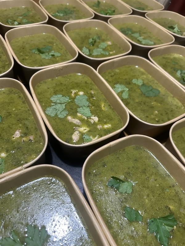 Chicken Soup with Lemongrass, Coriander and Spinach