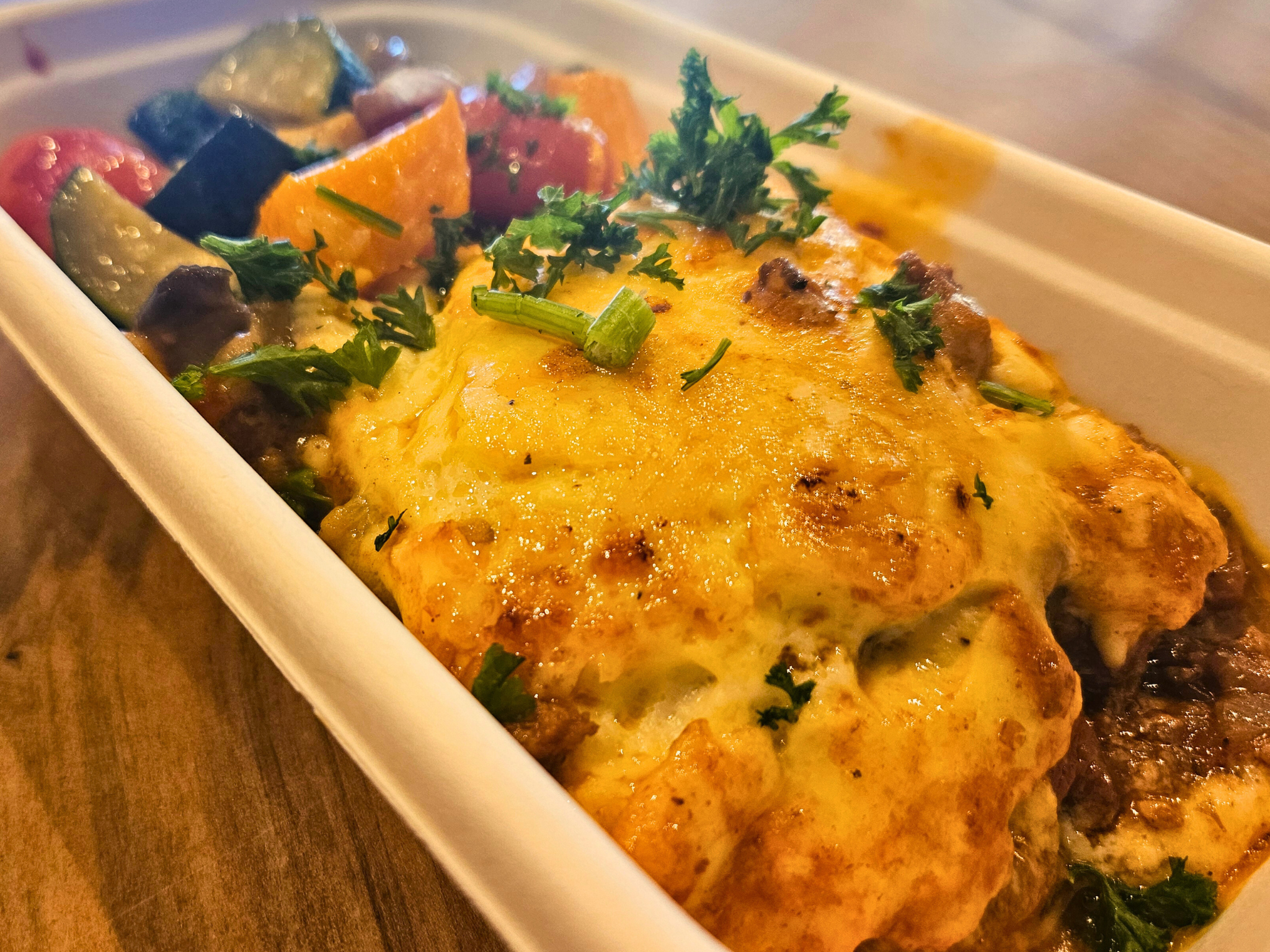 Lamb Moussaka with a Medley of Mediterranean Vegetables